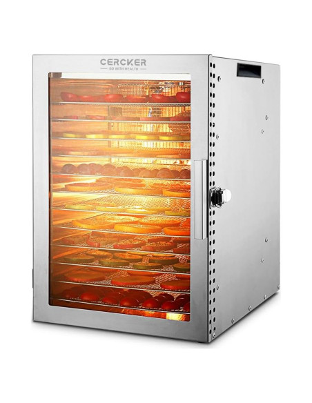 Deshidratadora de Alimentos Cercker 12 Bandejas Acero Inoxidable