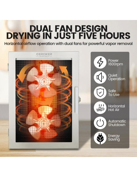 Deshidratadora de Alimentos Cercker 12 Bandejas Acero Inoxidable