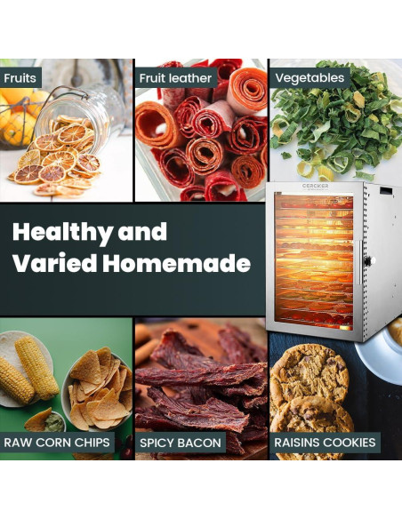 Deshidratadora de Alimentos Cercker 12 Bandejas Acero Inoxidable