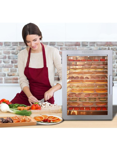 Deshidratadora de Alimentos Cercker 12 Bandejas Acero Inoxidable