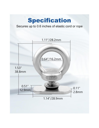 Accesorios de Montaje en Riel WENHUALI para Kayak 12 Piezas