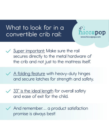 Barandilla Convertible Hiccapop para Cuna 83.8x40.6cm