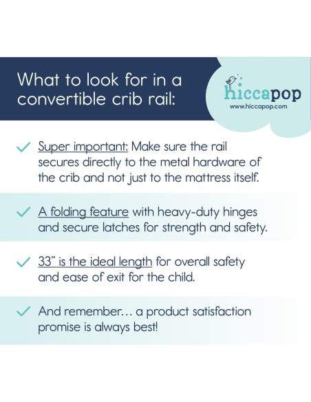 Barandilla Convertible Hiccapop para Cuna 83.8x40.6cm