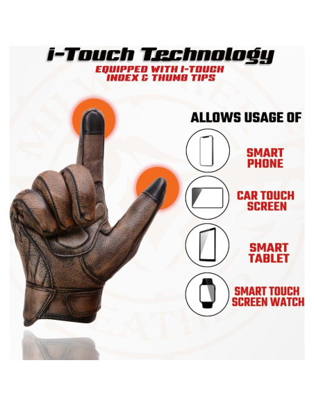 Guantes de motocicleta Milwaukee Leather MG7514 Marrón 3X