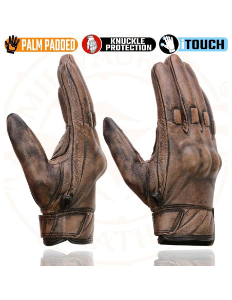 Guantes de motocicleta Milwaukee Leather MG7514 Marrón 3X
