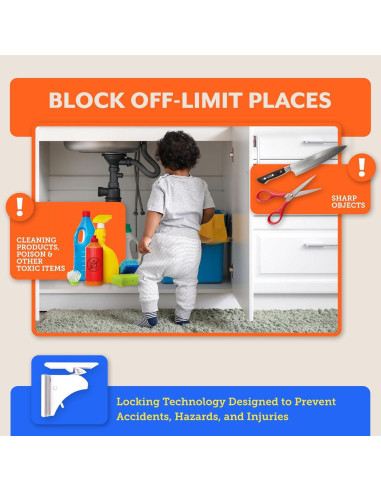 Bloqueos Magnéticos Eco Baby para Gabinetes - 12 Piezas