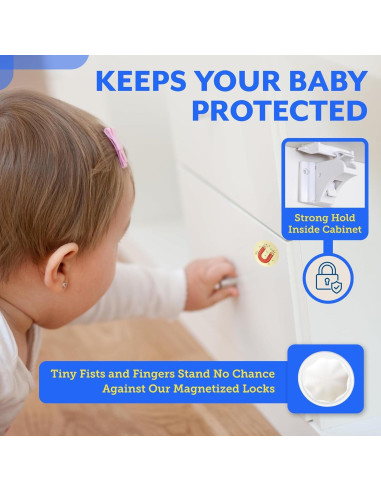 Bloqueos Magnéticos Eco Baby para Gabinetes - 12 Piezas