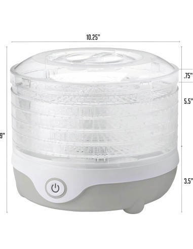 Deshidratadora de Alimentos OVENTE DF215GY 5 Bandejas 240W