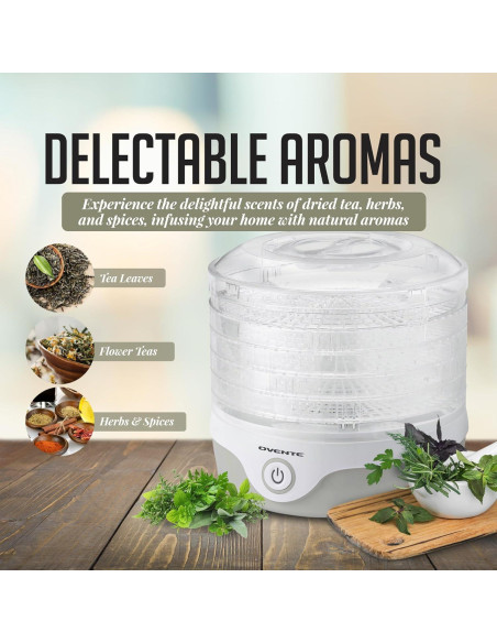 Deshidratadora de Alimentos OVENTE DF215GY 5 Bandejas 240W