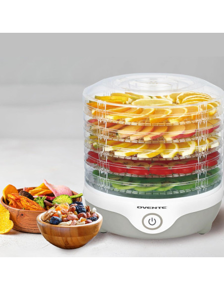 Deshidratadora de Alimentos OVENTE DF215GY 5 Bandejas 240W