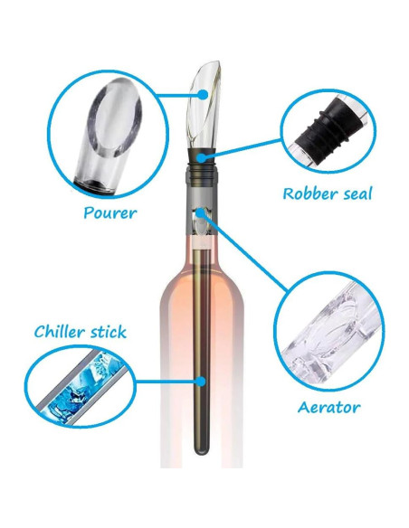 Stick Enfriador de Vino 3 en 1 Acero Inoxidable TD66084