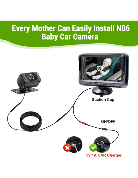 Cámara para Bebé Rohent N06 USB 1080P con Visión Nocturna