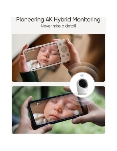 Monitor de Bebé eufy E21 4K UHD Pantalla 5'' Batería 5000mAh