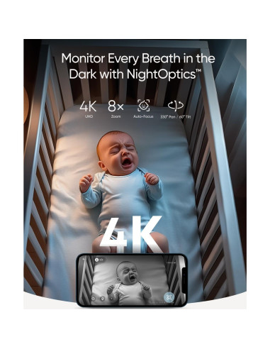 Monitor de Bebé eufy E21 4K UHD Pantalla 5'' Batería 5000mAh