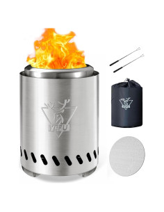 Hoguera de Mesa YEFU 18 cm Acero Inoxidable para Camping