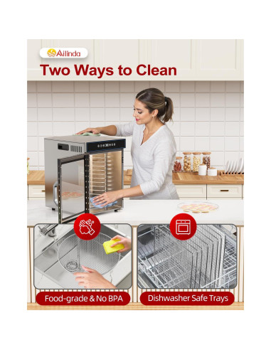 Deshidratador AiIinda 12 Bandejas Acero Inoxidable 1000W