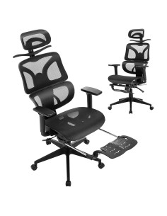 Silla de Oficina Ergonómica VECELO con Respaldo Alto y Reposapiés