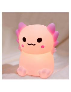 Luz Nocturna LED Axolote Regulable Silicona Recargable