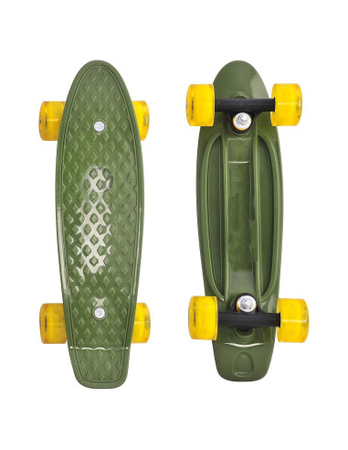 Skateboard Mini Cyboard Verde Militar 43 cm para Principiantes