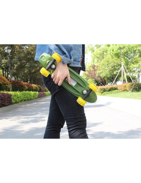 Skateboard Mini Cyboard Verde Militar 43 cm para Principiantes