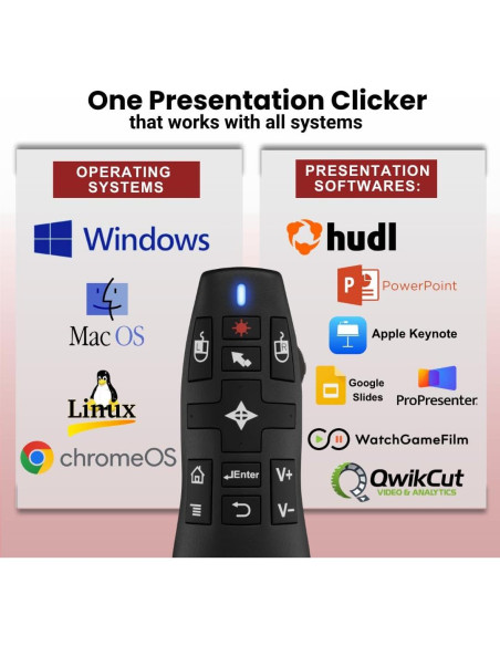Control Remoto Inalámbrico PR-820 con Puntero Láser y Ratón Aéreo