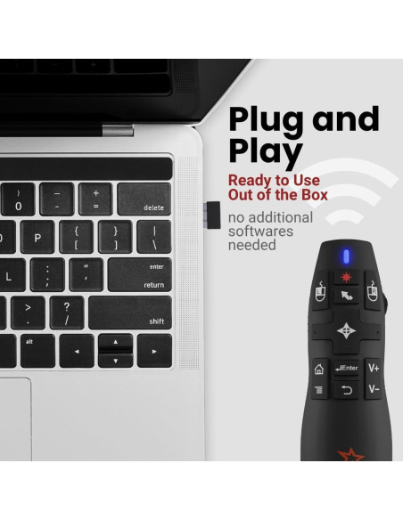 Control Remoto Inalámbrico PR-820 con Puntero Láser y Ratón Aéreo