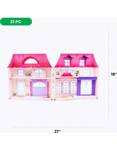 Casa de Muñecas Americana Boley - 21 Piezas Interactivas