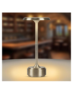 Lámpara de mesa LED recargable HAPYGI 5200mAh Plata