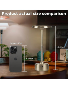 Lámpara de mesa LED recargable HAPYGI 5200mAh Plata 2