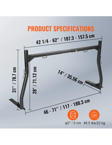 Soporte de Escalera VEVOR Extensible 116-180 cm 800 kg