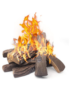 Registros de Chimenea de Gas Mr.Ton 10 Piezas Cerámica