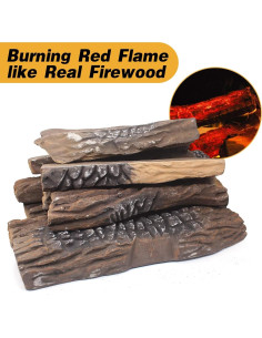 Registros de Chimenea de Gas Mr.Ton 10 Piezas Cerámica 2