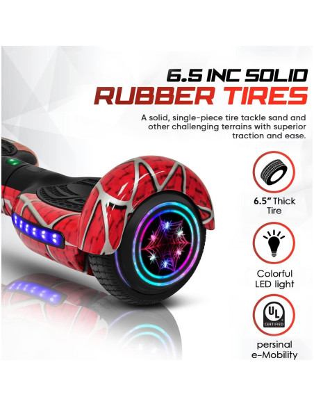 Hoverboard Emaxusa Araña 6.5" Bluetooth LED Seguridad UL2272
