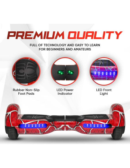 Hoverboard Emaxusa Araña 6.5" Bluetooth LED Seguridad UL2272
