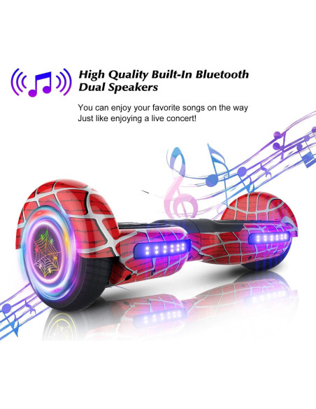 Hoverboard Emaxusa Araña 6.5" Bluetooth LED Seguridad UL2272