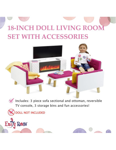 Conjunto de Muebles de Sala para Muñecas Emily Rose 18"