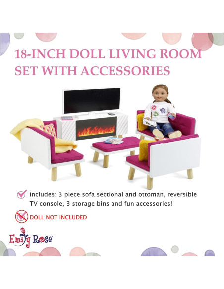 Conjunto de Muebles de Sala para Muñecas Emily Rose 18"