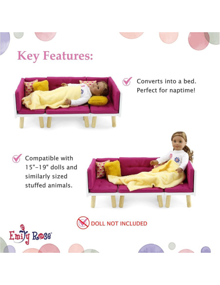 Conjunto de Muebles de Sala para Muñecas Emily Rose 18"