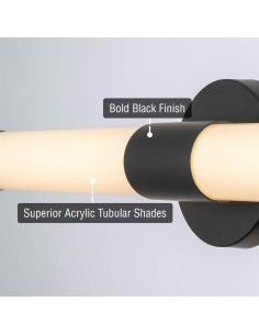 Luz de Vanity LED Kira Home Duo 60cm 20W Negro 3000K 2