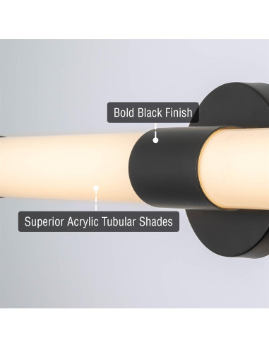 Luz de Vanity LED Kira Home Duo 60cm 20W Negro 3000K