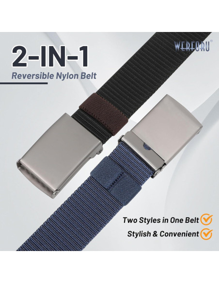 Cinturón Táctico WERFORU Nylon Reversible Ajustable 101-112 cm