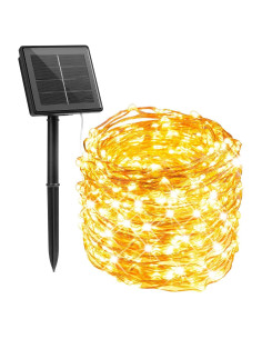 Luces de Cadena Solares Minetom 10m 100 LED Blanco Cálido