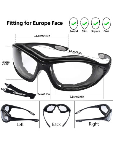 Gafas de Seguridad SAFEYEAR SG002 Antiempañantes y Resistentes