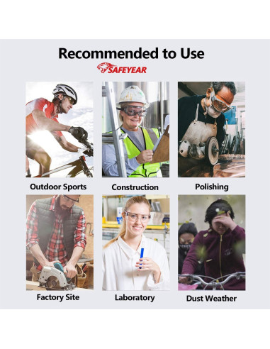 Gafas de Seguridad SAFEYEAR SG002 Antiempañantes y Resistentes