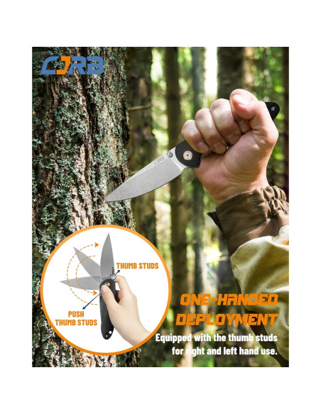 Cuchillo Plegable CJRB Feldspar Acero D2 Mango G10 Negro