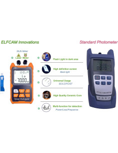 Multímetro Óptico Elfcam E-200 con Adaptador SC a LC 2