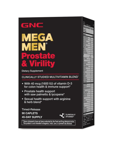 GNC Mega Men Próstata y Virilidad | 90 Tabletas Antioxidantes