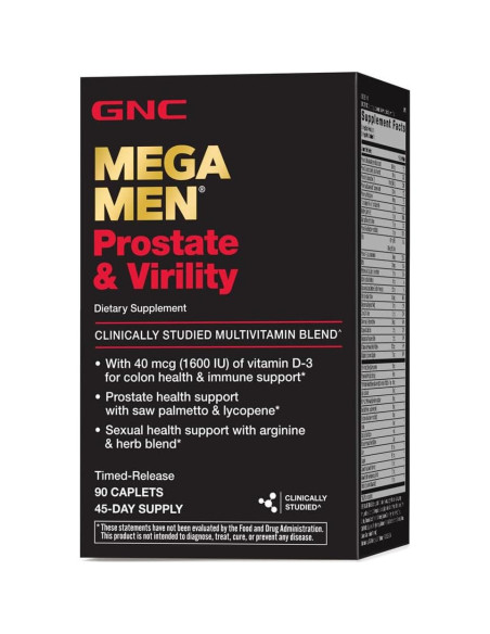 GNC Mega Men Próstata y Virilidad | 90 Tabletas Antioxidantes