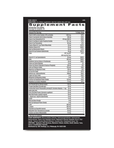 GNC Mega Men Próstata y Virilidad | 90 Tabletas Antioxidantes