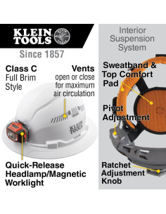 Casco Duro Klein Tools 60407 con Luz y Ventilación 2